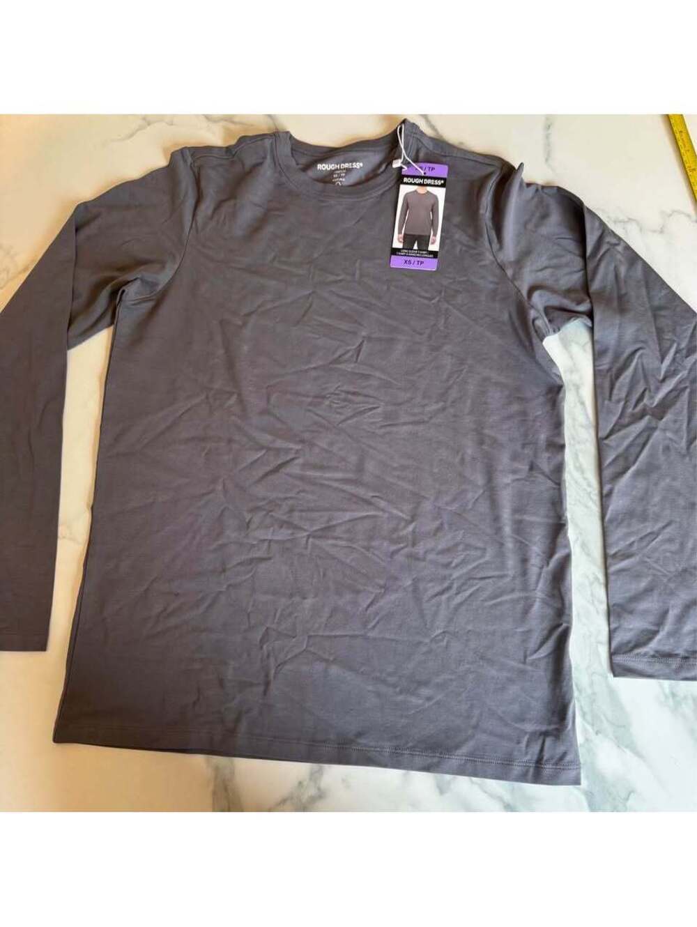 Rough Dress mens long sleeve shirt grey XS